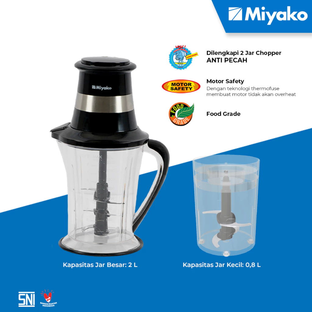 chopper miyako ch208ma food processor penggiling daging 2 liter 300 watt garansi resmi original chopper miyako ch208ma food processor penggiling daging 2 liter 300 watt garansi resmi original