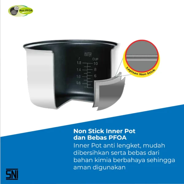 magic com miyako mcm838 rice cooker 3 in 1 penanak penghangat nasi 2.2 liter garansi resmi original