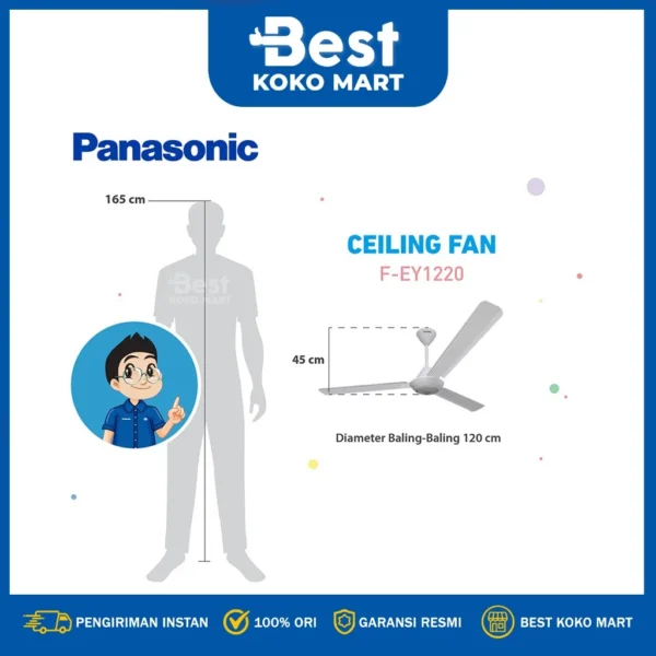 panasonic f ey1220 w ceiling fan warna putih industrial ceiling fan garansi resmi original