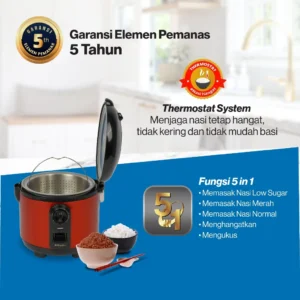 magic com low sugar carbo miyako mcm721lst rice cooker 3 in 1 magic warmer plus 1.8 liter garansi resmi original