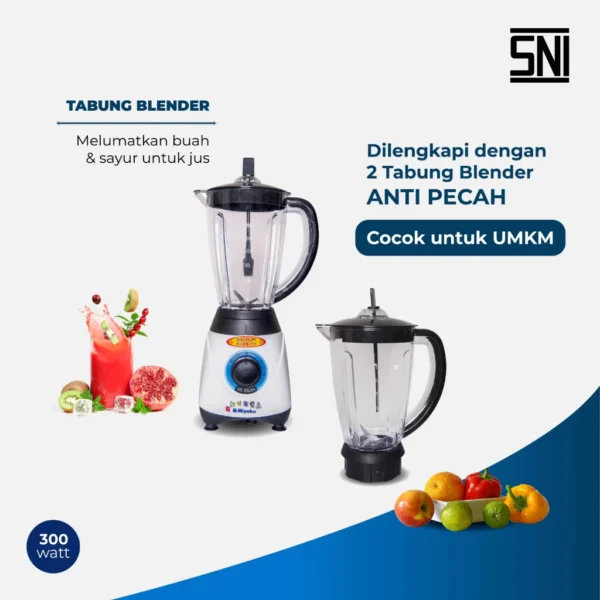 blender miyako bl52pi plastik 1.5l 2in1 300wn garansi resmi original