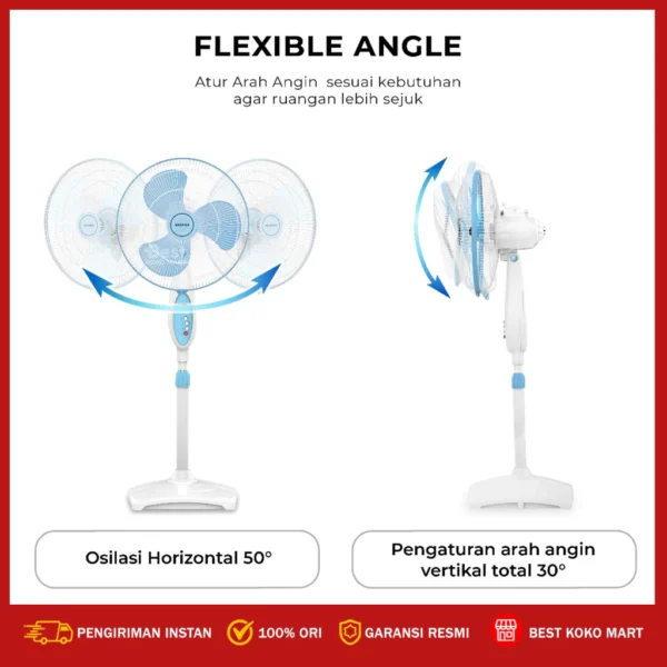 maspion kipas angin berdiri / stand fan 16 inch ex 167 s 2in1 original