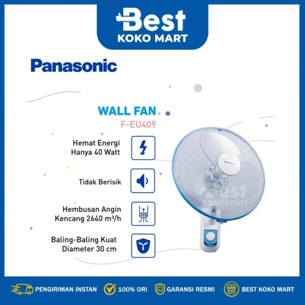 panasonic f eu409 kipas angin dinding / wall fan garansi resmi original