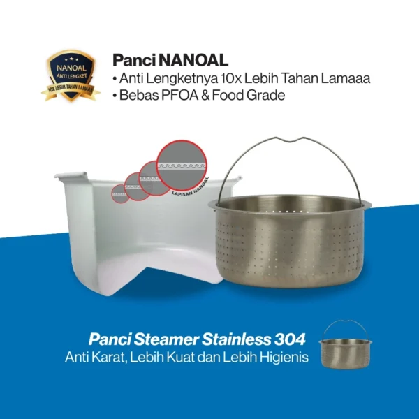 magic com low sugar carbo miyako mcm721lst rice cooker 3 in 1 magic warmer plus 1.8 liter garansi resmi original