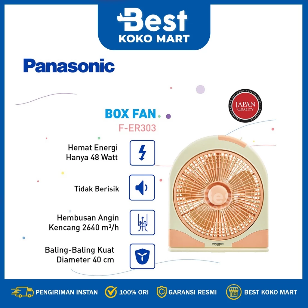 panasonic f er303 p2 kipas angin / box fan garansi resmi original