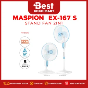 maspion kipas angin berdiri / stand fan 16 inch ex 167 s 2in1 original