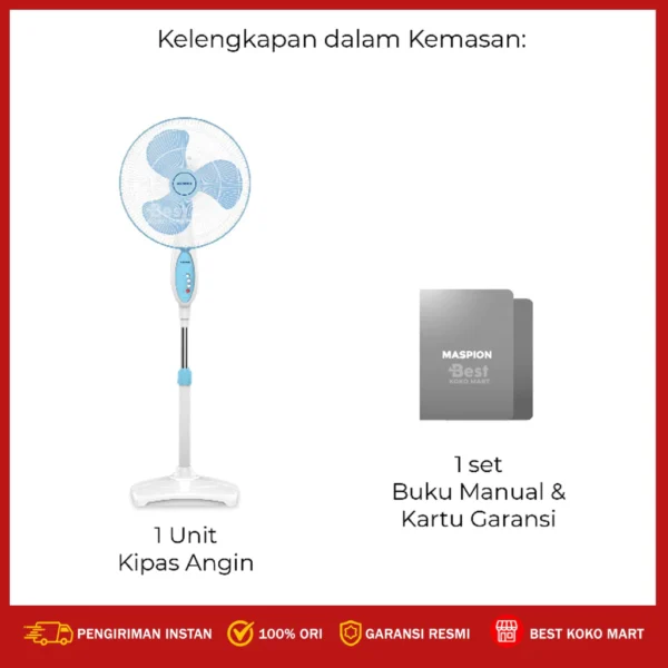 maspion kipas angin berdiri / stand fan 16 inch ex 167 s 2in1 original