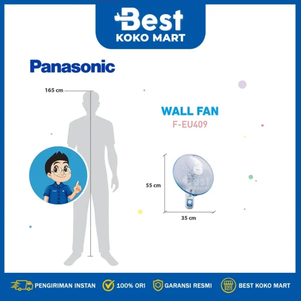 panasonic f eu409 kipas angin dinding / wall fan garansi resmi original
