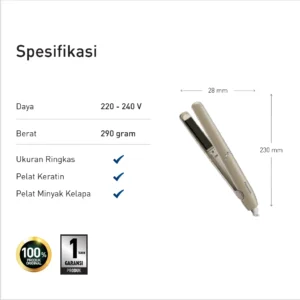 panasonic eh hv11 e415 hair straightener ceramic plate cream garansi resmi original