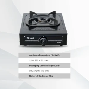 rinnai kompor gas 1 tungku stainless ri 201 s garansi resmi original