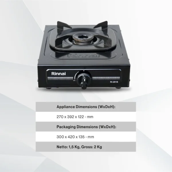 rinnai kompor gas 1 tungku stainless ri 201 s garansi resmi original