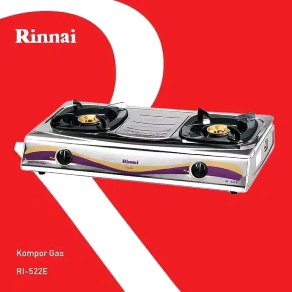 rinnai kompor gas 2 tungku ri 522 e garansi resmi original