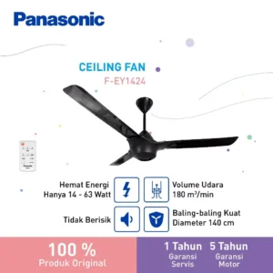panasonic f ey1424 k ceiling fan black garansi resmi original