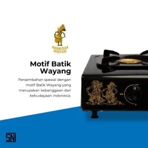 kompor gas miyako kg502cwyg motif wayang 2 tungku kg 502c wyg motif batik garansi resmi original