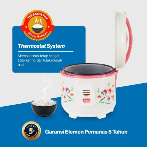 magic com miyako mcm507 rice cooker magic warmer plus 1.8 liter 395 watt garansi resmi original