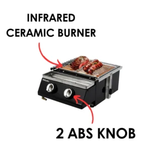 kompor gas pemanggang miyako kgp02gc 2 burner hitam garansi resmi original