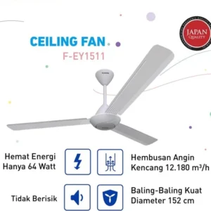 panasonic f ey1511 w | f ey1511 k kipas angin gantung ceiling fan 3 baling garansi resmi original