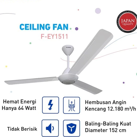 panasonic f ey1511 w | f ey1511 k kipas angin gantung ceiling fan 3 baling garansi resmi original panasonic f ey1511 w | f ey1511 k kipas angin gantung ceiling fan 3 baling garansi resmi original