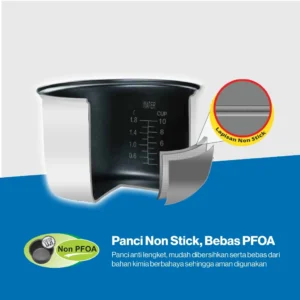 magic com miyako mcm528ts rice cooker 1.8 liter magic warmer plus tanpa kukusan garansi resmi original