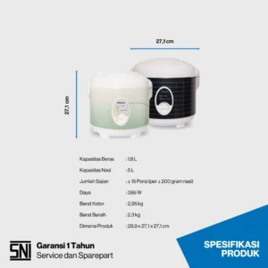 magic com miyako mcm508 rice cooker 3in1 magic warmer plus 1.8 liter garansi resmi original
