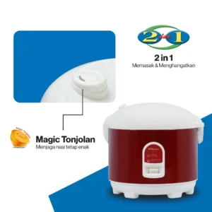 magic com miyako mcm528ts rice cooker 1.8 liter magic warmer plus tanpa kukusan garansi resmi original