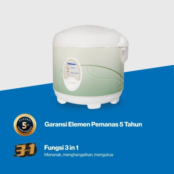 magic com miyako mcm508 rice cooker 3in1 magic warmer plus 1.8 liter garansi resmi original