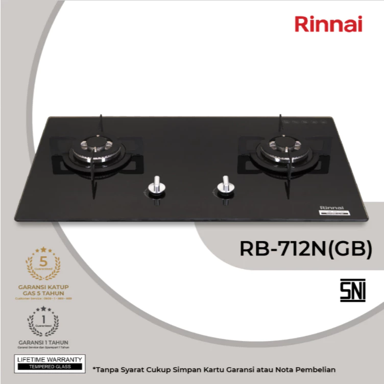 rinnai kompor tanam 2 tungku rb 712n garansi resmi original