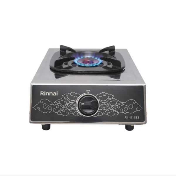 rinnai ri 511ss / kompor gas 1 tungku stainless steel garansi resmi original