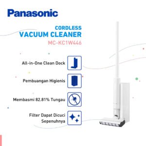 panasonic mc kc1w446 cordless stick vacuum cleaner white garansi resmi original