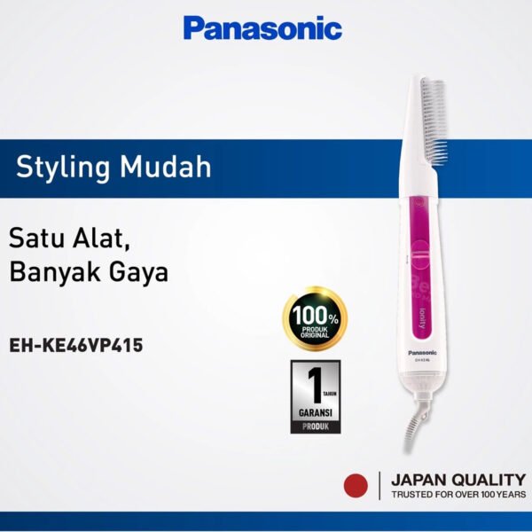 panasonic eh ke46vp415 ion styling brush + 3 attachments white garansi resmi original