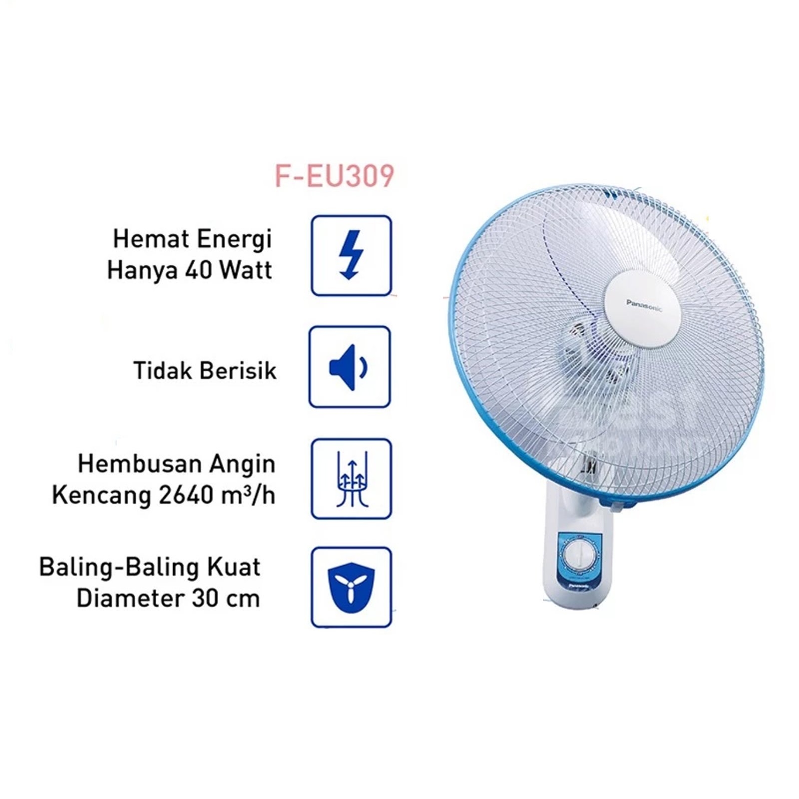 panasonic f eu309 kipas angin dinding / wall fan garansi resmi original
