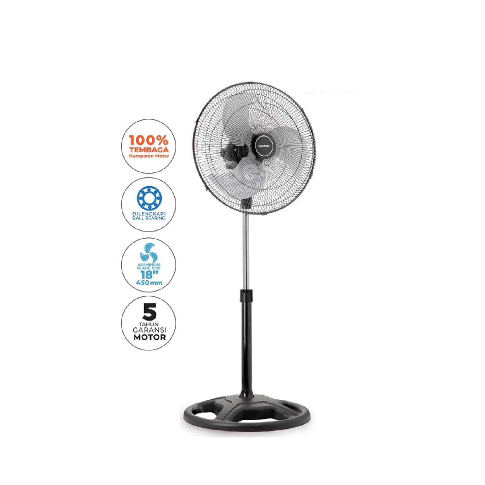 maspion power fan / kipas angin daya 18 inch pw 452 garansi resmi original