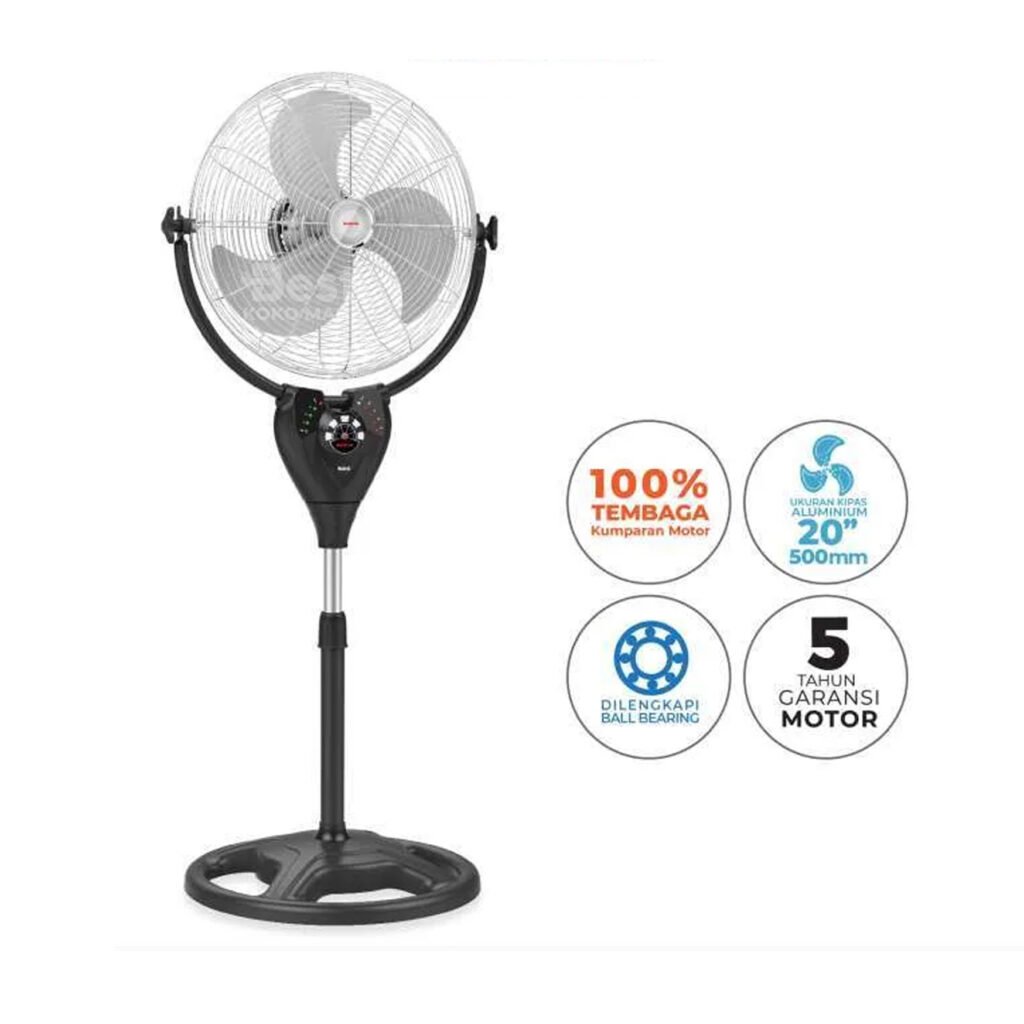 maspion power fan pw 2001 rc / stand fan 20 inch / kipas angin daya berdiri 20 inch dengan remot kontrol original