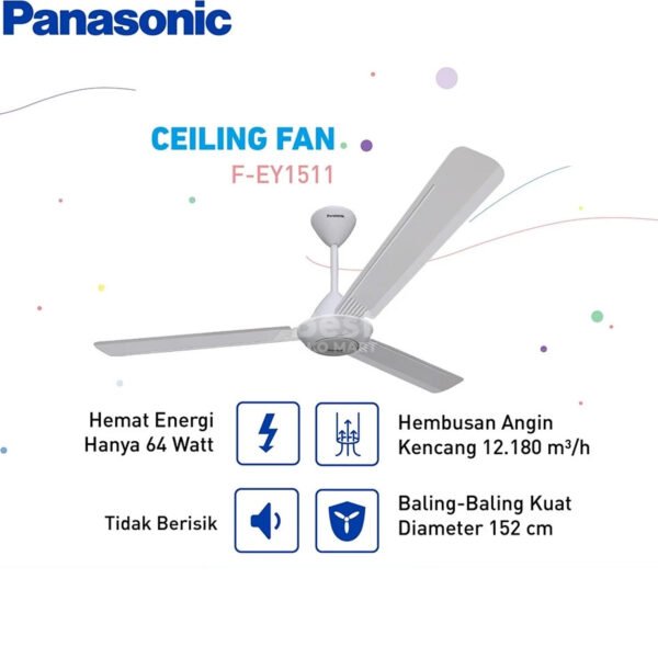 panasonic f ey1511 w ceiling fan (putih) garansi resmi original