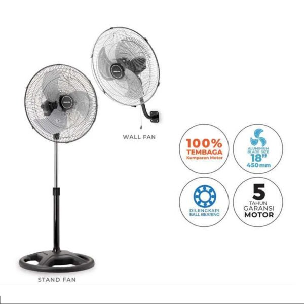 maspion power fan 2in1 / kipas angin berdiri 18 inch pw 453 2in1 original