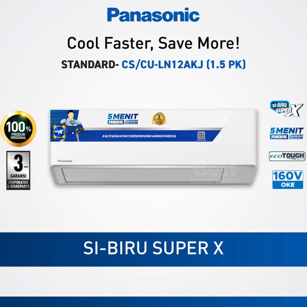 panasonic cs/cu ln12akj ac standard low voltage [1.5 pk] garansi resmi original
