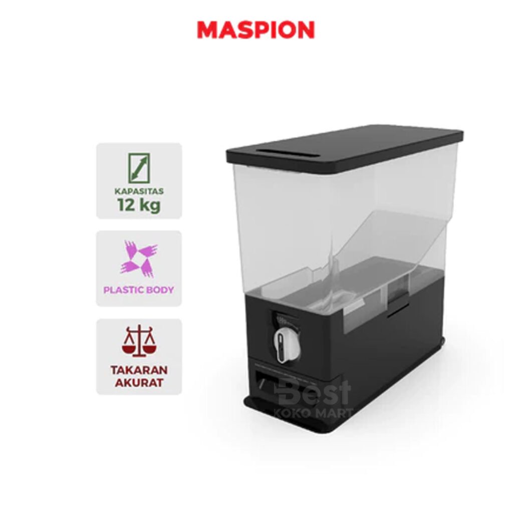 Maspion Rice Box Kotak Beras kapasitas 12 Kg EX-12 Garansi Resmi Original