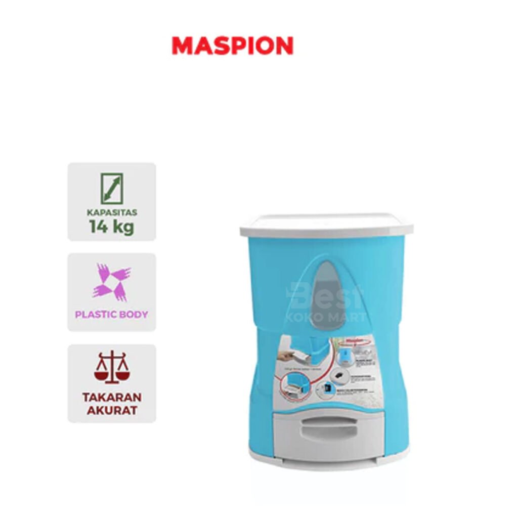 Maspion Rice Box Kotak Beras kapasitas 14 Kg MRD-1400 AP Garansi Resmi Original