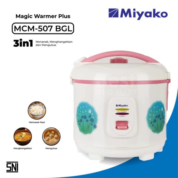 magic com miyako mcm507bgl magic warmer plus [1.8 l] rice cooker garansi resmi original