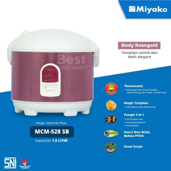 magic warmer plus miyako mcm528sb magic com 1,8 liter rosegold garansi resmi original