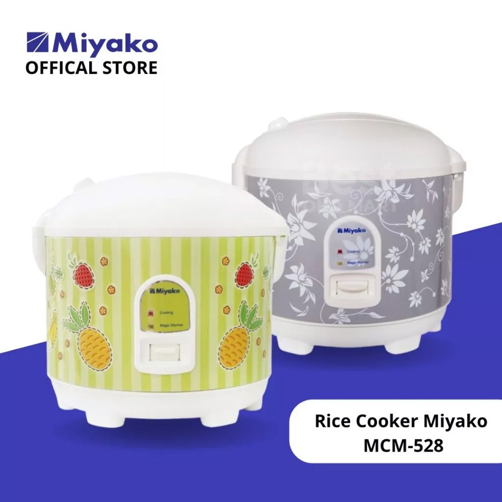magic com miyako mcm528 rice cooker 1.8 liter anti lengket 3 in 1 magic warmer plus garansi resmi original