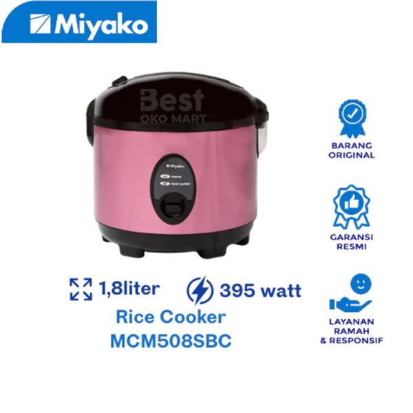 magic com miyako mcm508sbc nanoal anti lengket rice cooker 1.8 liter 3in1 magic warmer plus garansi resmi original