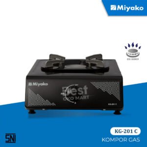 kompor gas miyako kg201c 1 tungku minimalis black coating garansi resmi original