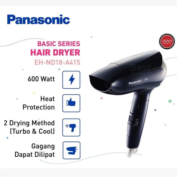 panasonic eh nd18 a415 hair dryer basic series dark blue garansi resmi original