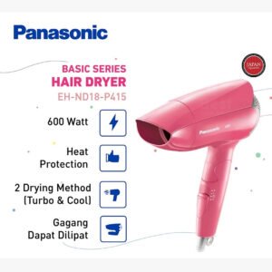 panasonic eh nd18 p415 hair dryer basic series pink garansi resmi original