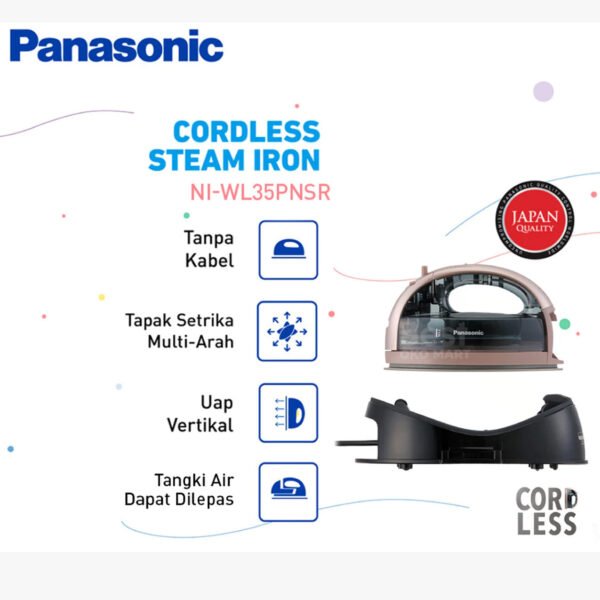 panasonic ni wl35/30 cordless steam iron garansi resmi original