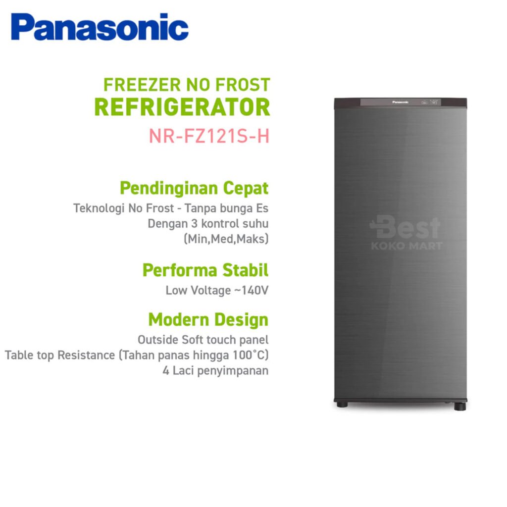 panasonic nr fz121s h no frost freezer 121l garansi resmi original