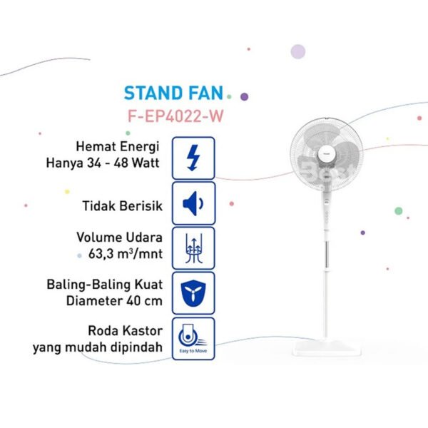 panasonic f ep4022 w kipas angin berdiri / stand fan