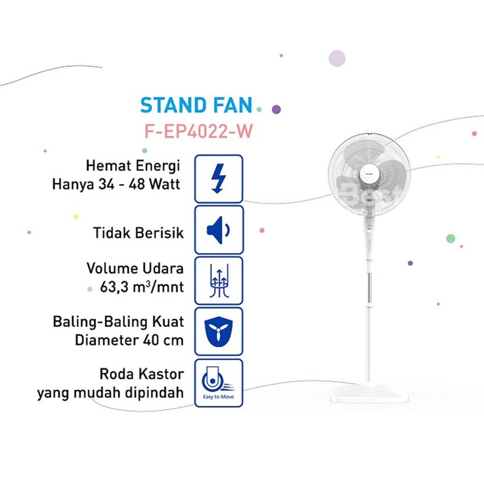 panasonic f ep4022 w kipas angin berdiri / stand fan panasonic f ep4022 w kipas angin berdiri / stand fan