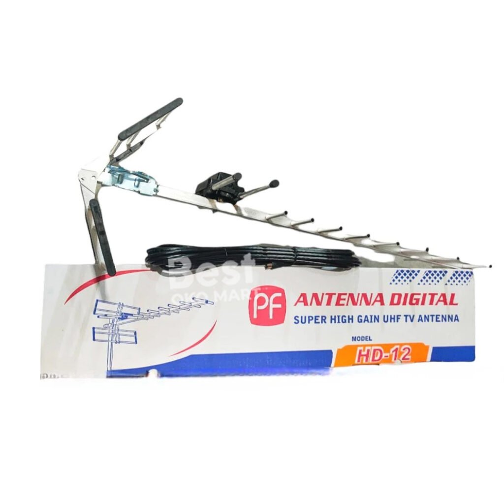 antena tv pf antenna digital hd12 outdoor plus kabel 10 m garansi resmi original